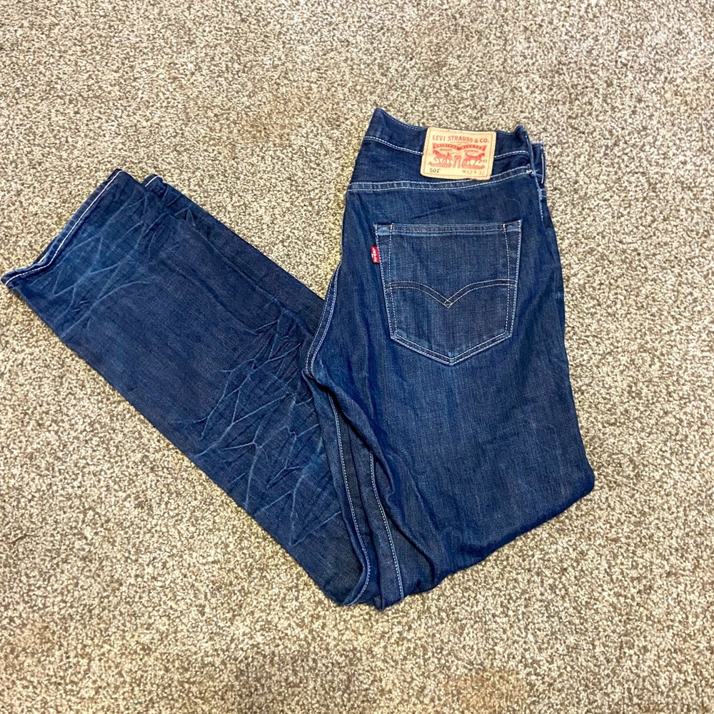 Dark Blue Levi 501’s W 32 L 32